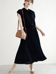 Chiffon 5 Colors Loose Pleated Split-Joint Dress