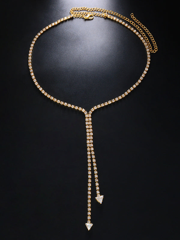 Urban Evening Normcore Rhinestone Necklaces Accessories