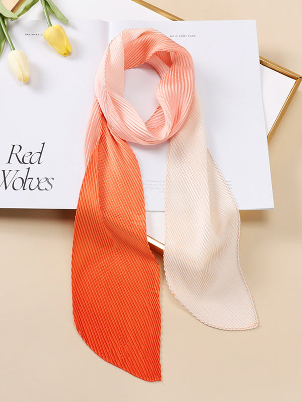 Casual Pleated Contrast Color Shawl&Scarf
