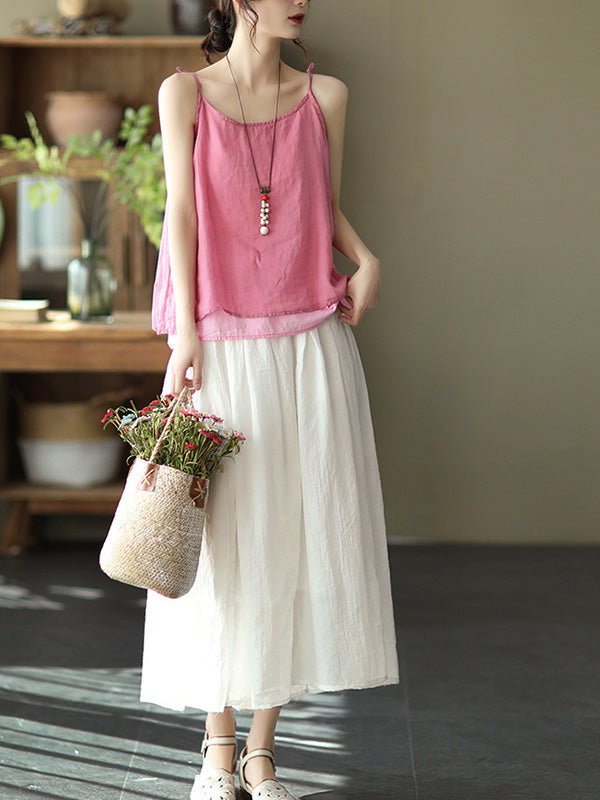 Casual Solid Color Empire A-Line Skirt
