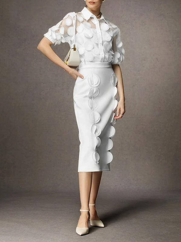 Solid Color Split-Joint High Waisted Loose Skirts
