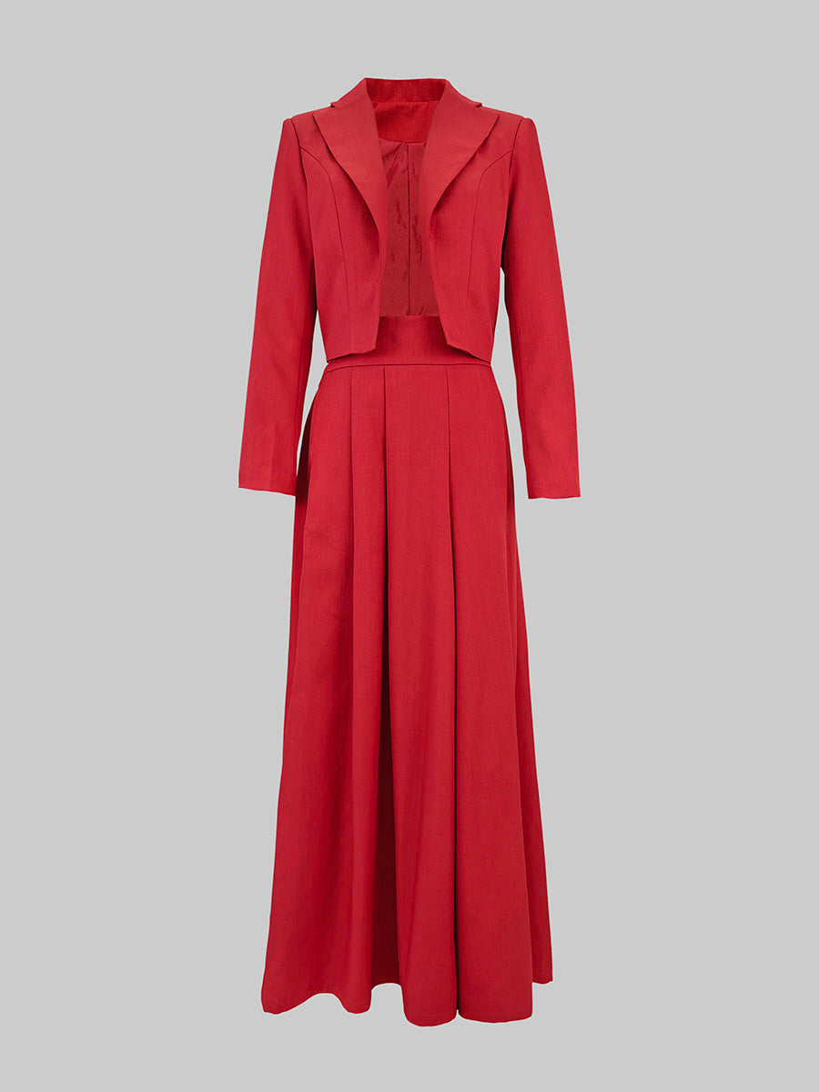 Long Sleeves Skinny Solid Color Notched Collar Blazer Outerwear