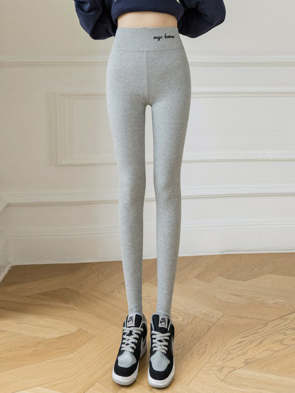 Casual Skinny Leg Letter Print Keep Warm Leggings