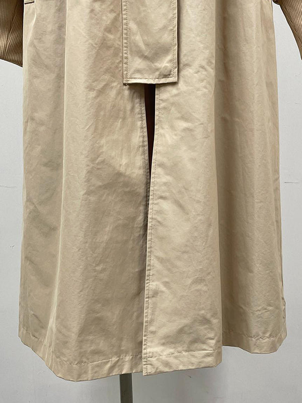 Loose Long Sleeves Drawstring Solid Color Zipper Hooded Trench Coats Outerwear