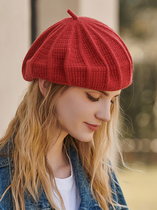Stylish Knitting Solid Color Beret Hat