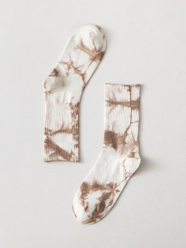 Pleated Tie-Dyed Socks