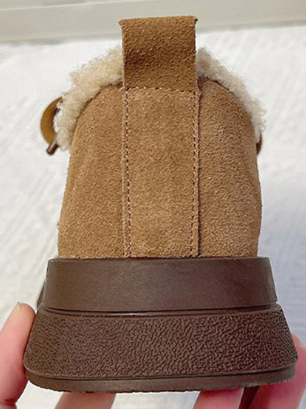 Lace-Up Split-Joint Flat Shoes