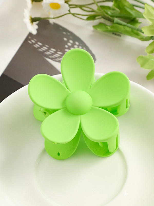 Flower Shape Solid Color Hair Clips