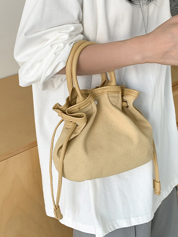 Drawstring Split-Joint Tote Bags Handbags