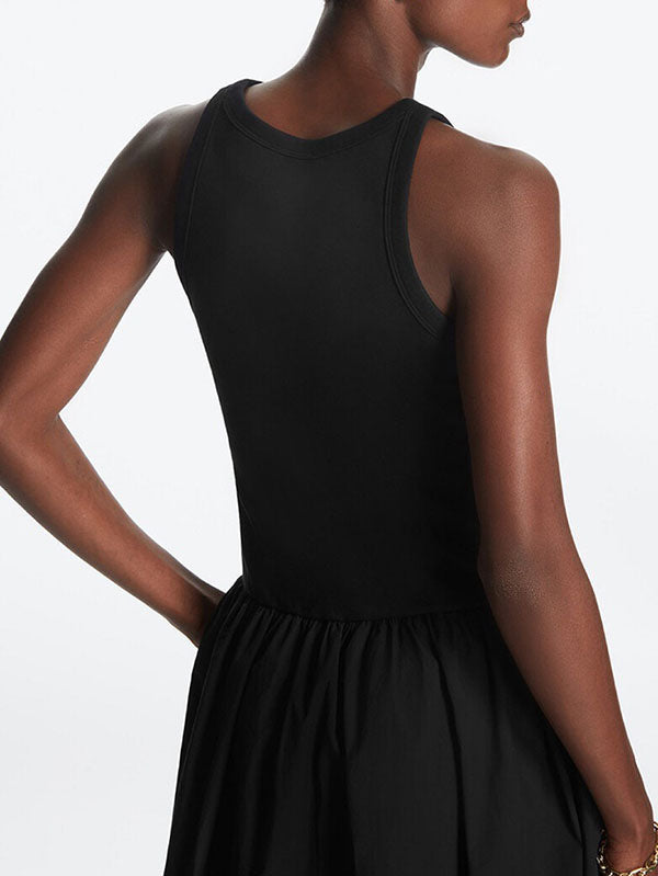 Casual Sleeveless Solid Color Round-Neck Midi Dresses