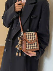 Checkerboard Contrast Color Crossbody Bags Bags