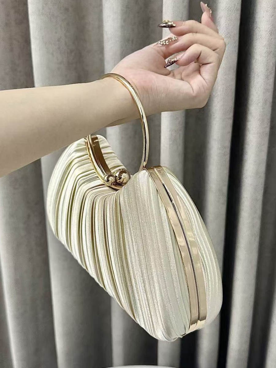 Chains Lock Pleated Evening Bags & Clutches Crossbody Bags
