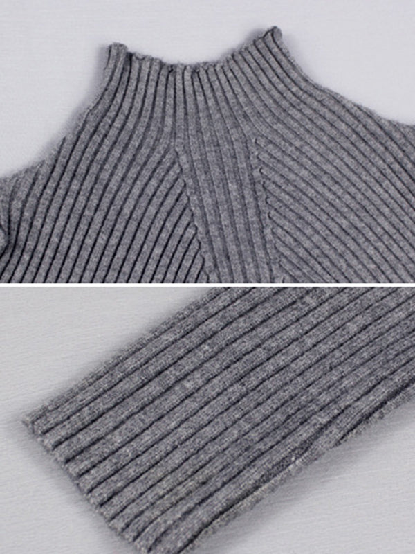 7 Colors Simple Knitting Solid Color High-Neck Sweater