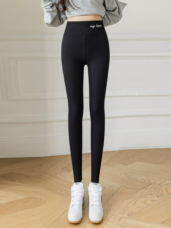 Casual Skinny Leg Letter Print Keep Warm Leggings