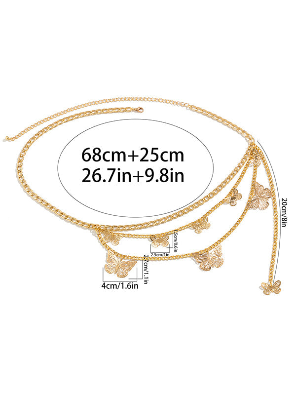 Butterfly Shape Chains Tasseled Waist Chain Accessories Belts
