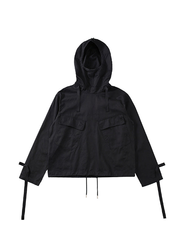 Loose Solid Drawstring Space Style Hoodie Sweatshirt