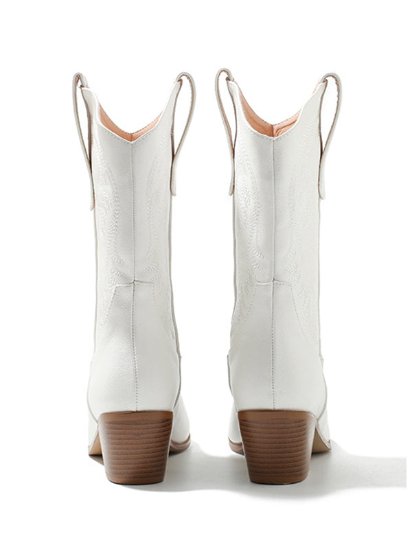 Pointed-Toe Split-Joint Pumps Boots