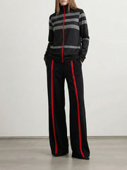 Striped Loose Wide Leg Trousers Casual Pants Bottoms