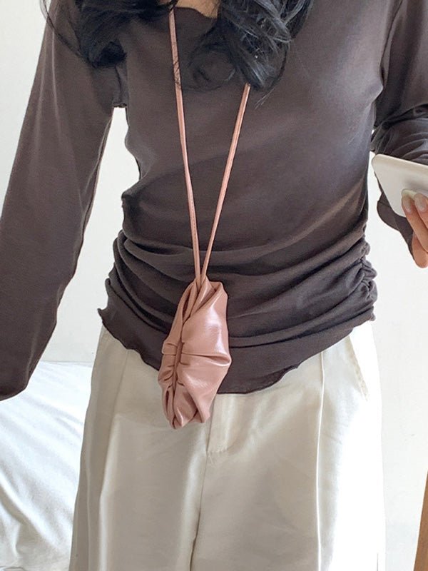 Geometric Pleated Solid Color Bags