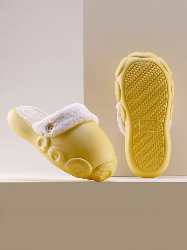 Warm Removable Washable Waterproof Thick-Soled Cotton Slippers