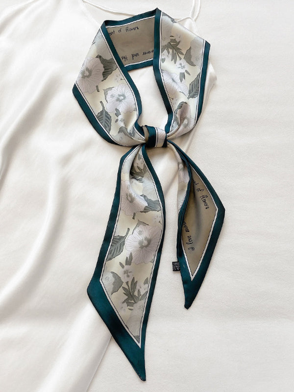 Urban Silk Imitation Letter Floral Printed Scarf