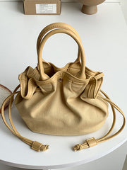 Drawstring Split-Joint Tote Bags Handbags