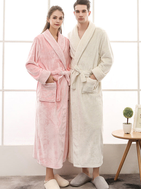 Comfortable Solid Bandage Pajama Robe