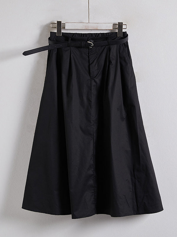 Pleated Split-Joint High Waisted Loose Skirts