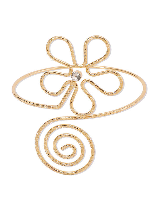 Flower Shape Geometric Rhine Stones Armlet Accessories