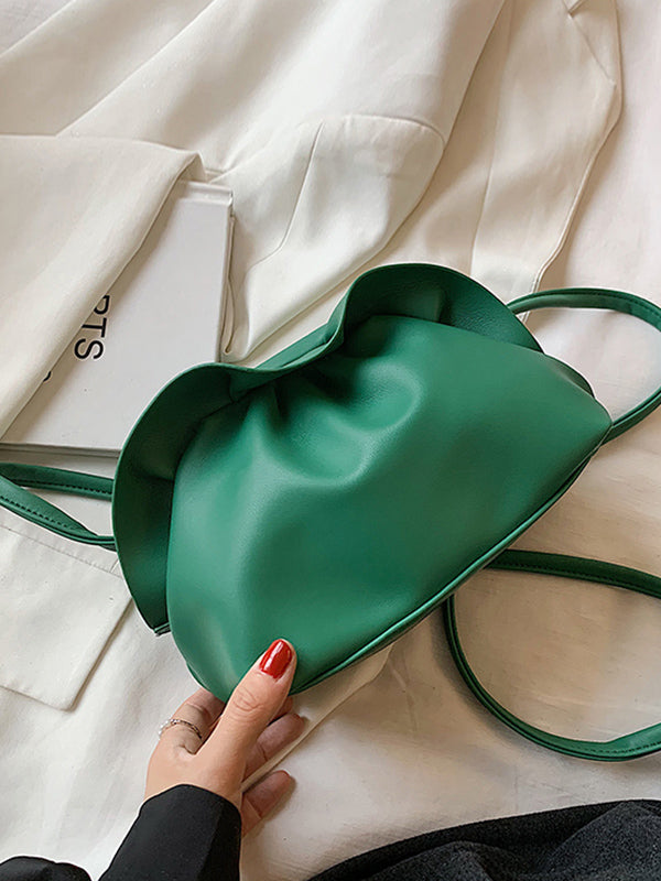Falbala Pleated Solid Color Bags Accessories