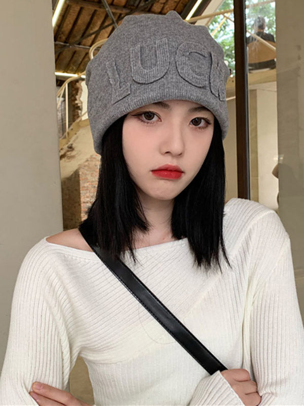 Original Simple 5 Colors Letter Applique Knitting Hat