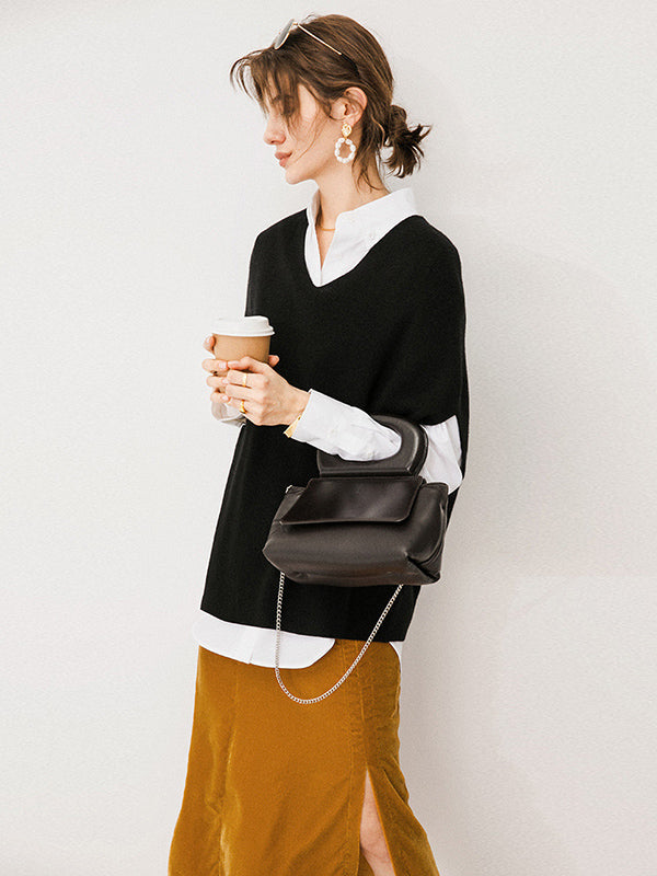 Casual Loose Solid Color V-Neck Vest Top
