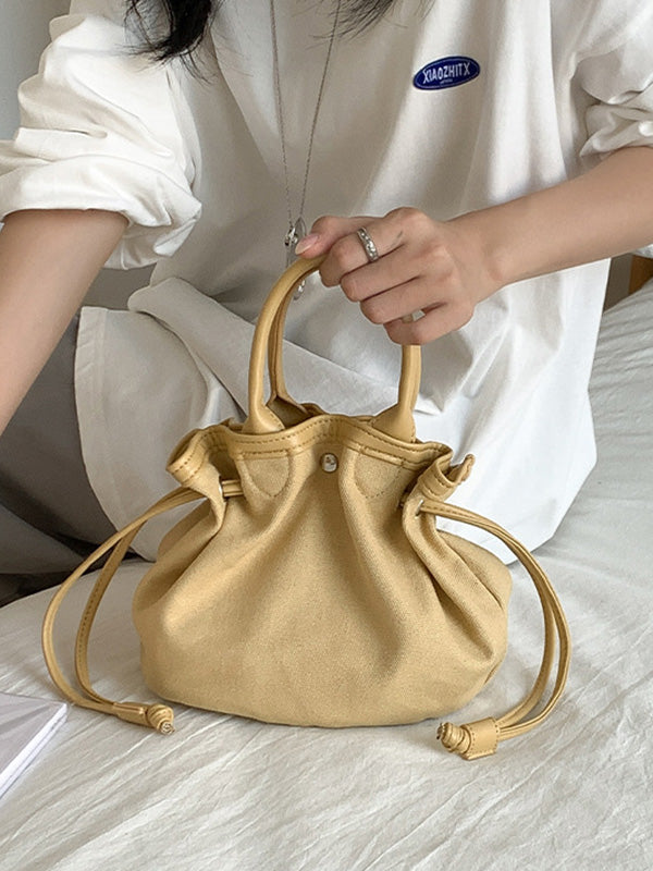 Drawstring Split-Joint Tote Bags Handbags