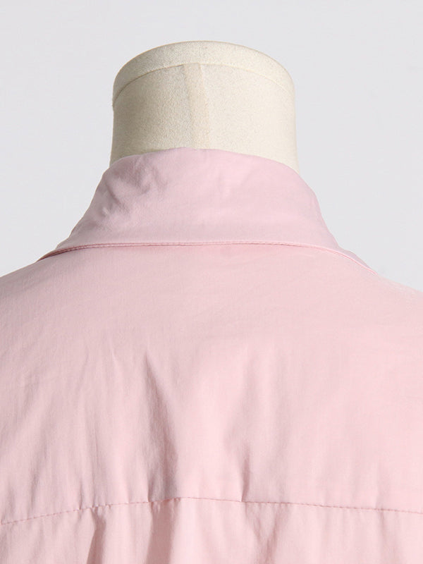 Asymmetric Buttoned Pleated Solid Color Split-Joint Three-Dimensional Flower Long Sleeves Loose Lapel Blouses&Shirts Tops