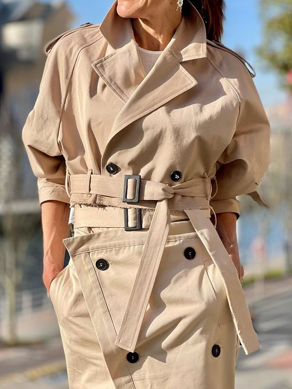 Split-Joint Long Sleeves Loose Lapel Jackets