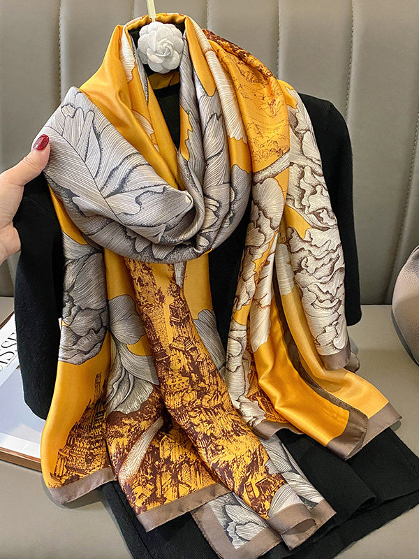 Flower Print Sun Protection Scarf