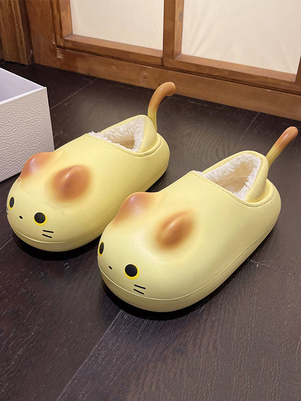 Round-Toe Split-Joint Slippers Platform Shoes