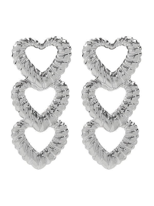 Heart Shape Hollow Normcore Drop Earrings