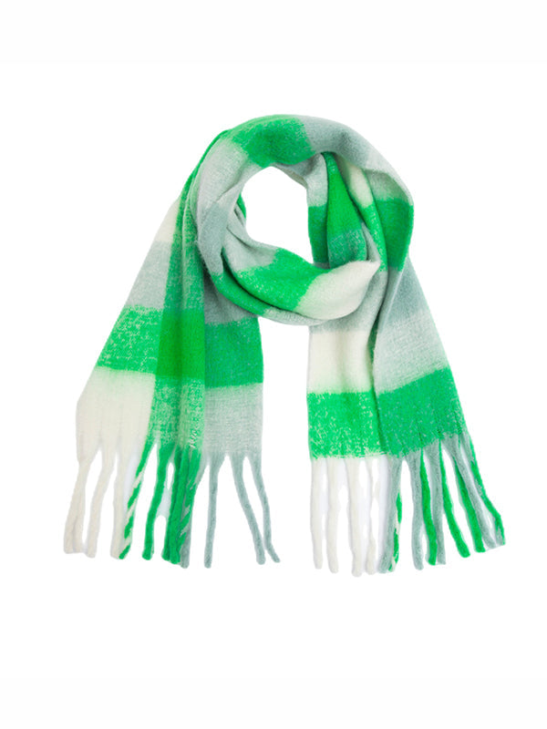 Keep Warm Plaid Tasseled Thick Shawl&Scarf