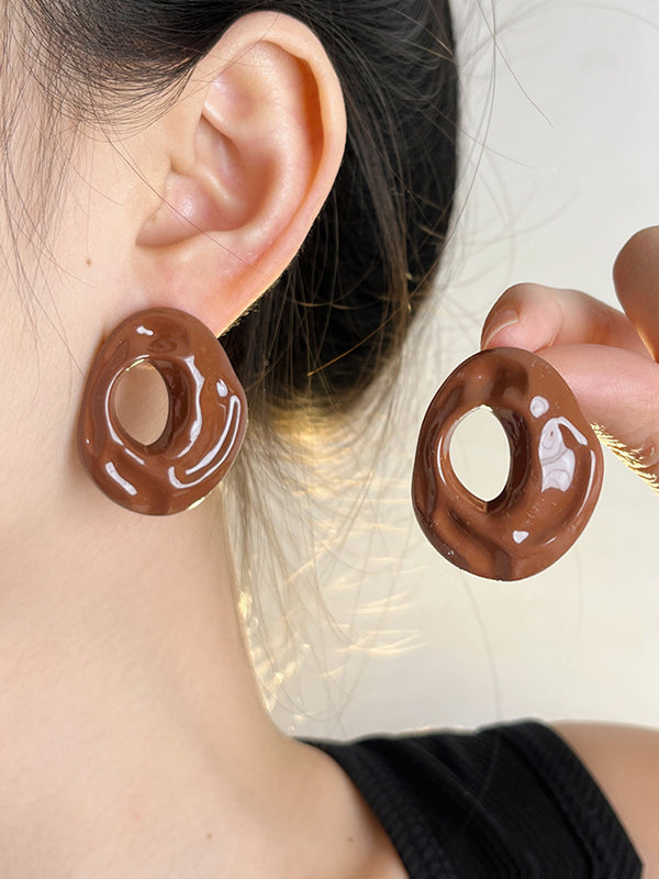 Geometric Solid Color Drop Earrings