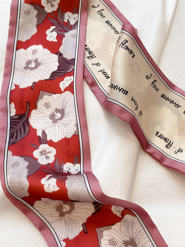 Urban Silk Imitation Letter Floral Printed Scarf