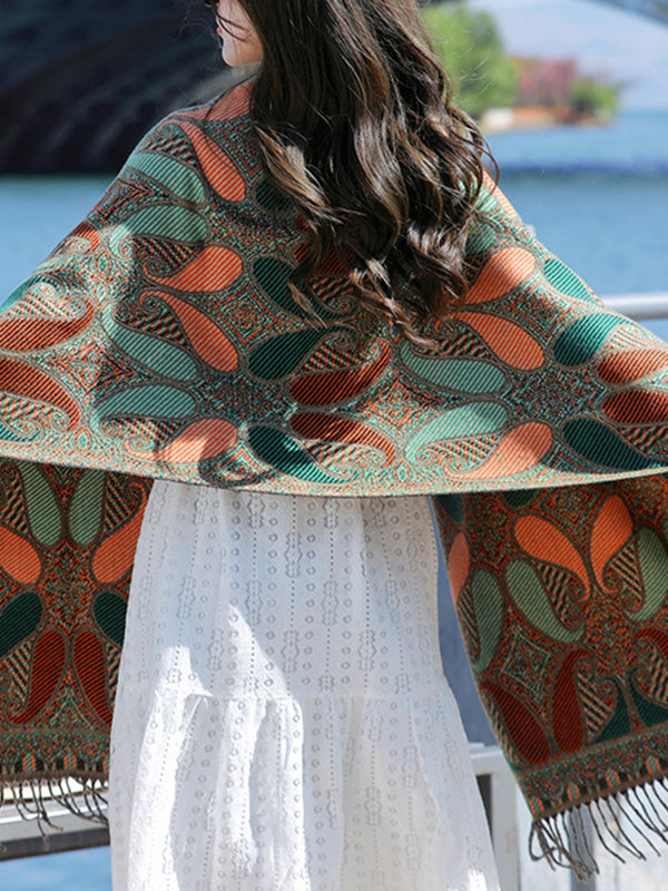 Keep Warm Tasseled Shawl&Scarf