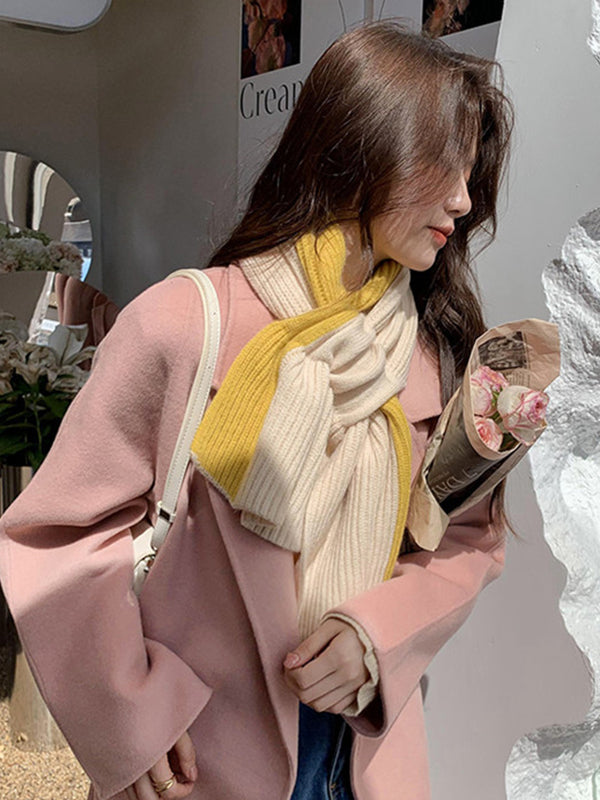 Simple Keep Warm Contrast Color Shawl&Scarf