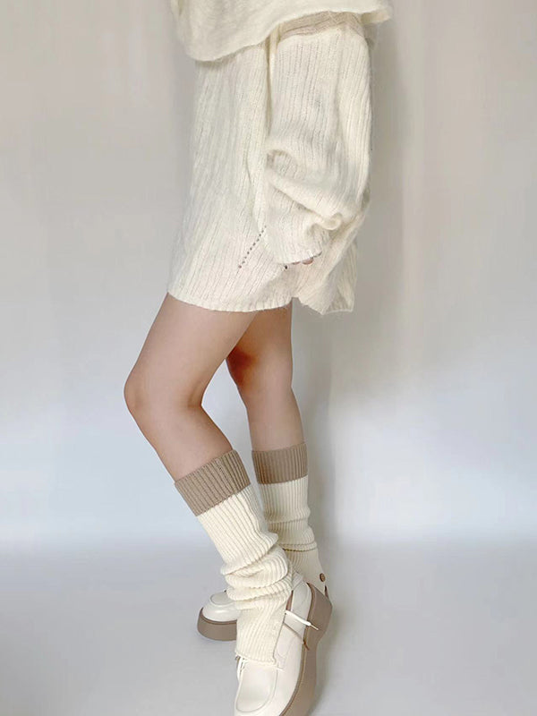 Leisure Flared Contrast Color Leg Warmers Accessories