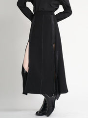 Original High-Waist Zipper Loose A-Line Skirt