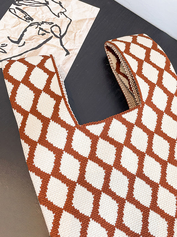 Rhombus Woven Handbag Bags Accessories