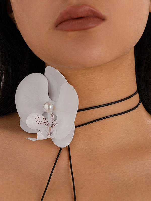 Flower Shape Tied Necklaces Accessories