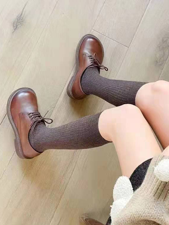 Casual Wool Keep Warm Solid Color Socks Accessories