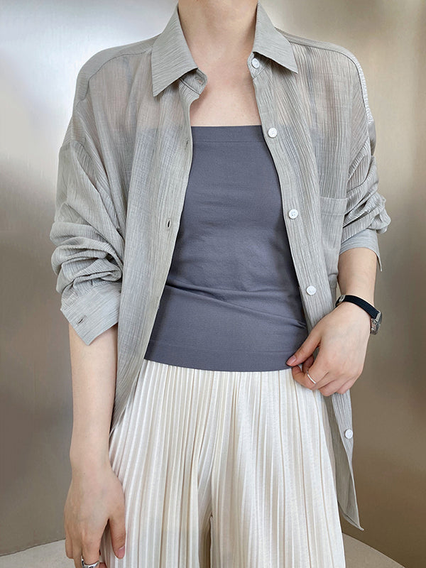 Simple Casual Solid Color Spaghetti-Neck Vest Top