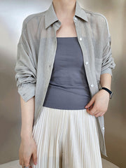 Simple Casual Solid Color Spaghetti-Neck Vest Top